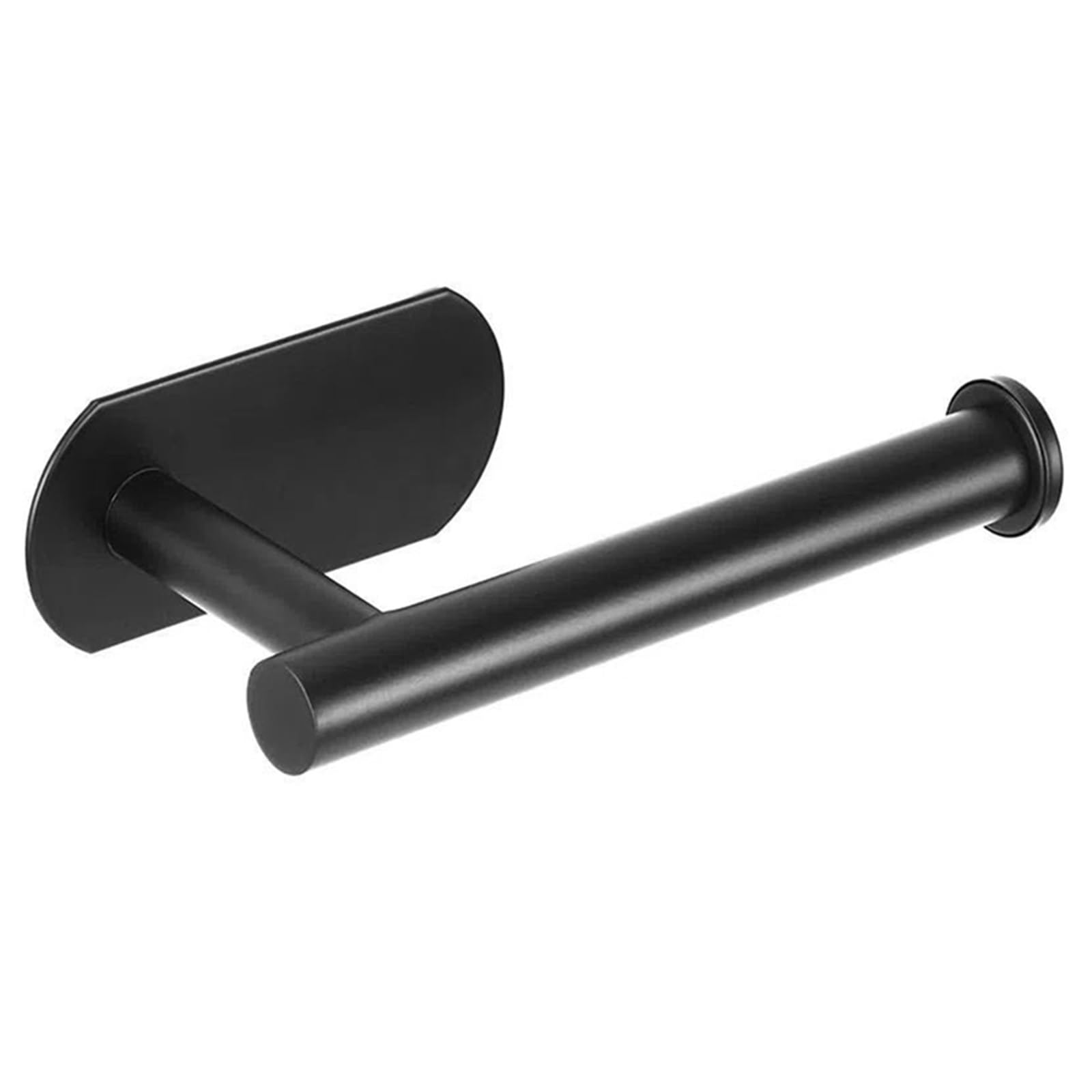 Toilet Roll Holder Wall Mounted Paper Roll Storage Hanger Wall Mounted Tissue Towel Rack Hanging Shelf No Punching Stainless Steel Bathroom Accessories(Black)
