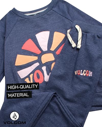 Volcom Girls Sweatsuit Set - 2 Piece French Terry Pullover Crewneck Sweatshirt and Jogger Sweatpants Set for Girls (7-12)3