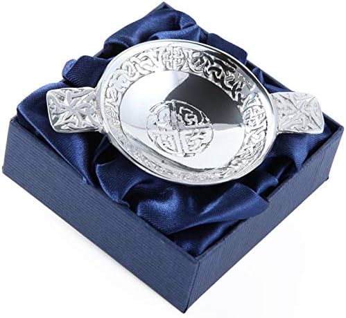 Mini-Quaich - Pewter Polished Interlace