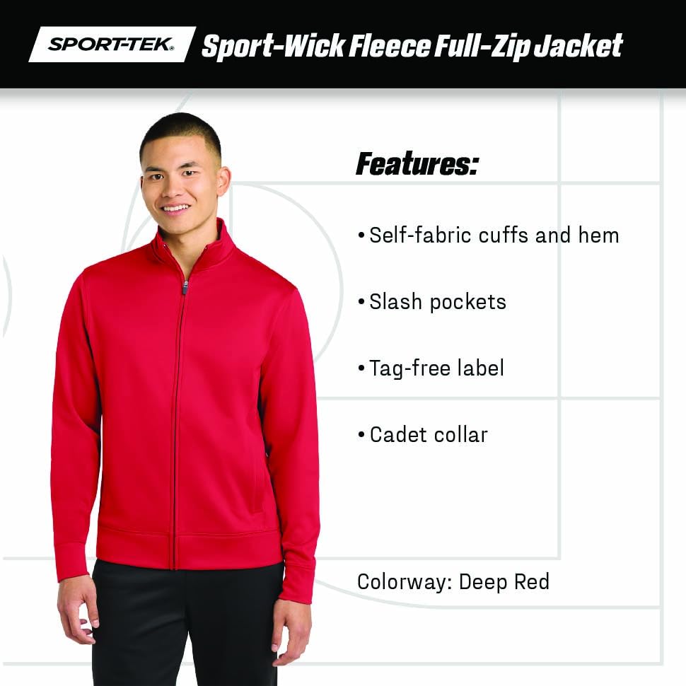SPORT-TEK Unisex Sport-Wick Fleece Full Zip Jacket - Image 6