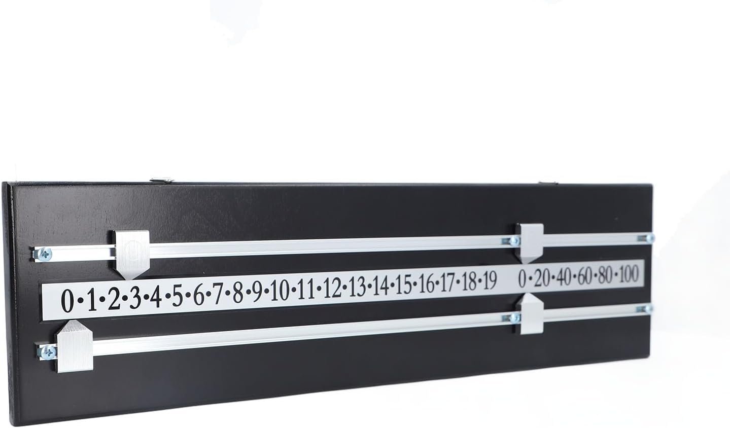 Billiard Score Board 2 Track Space Saving Solid Wood Versatile Billiard Game Scorer for Home Club