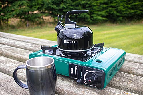 Valiant FIR559 Tragbarer Camping-Flötenkessel, 1 l, Schwarz, Aluminium, 1 Liter