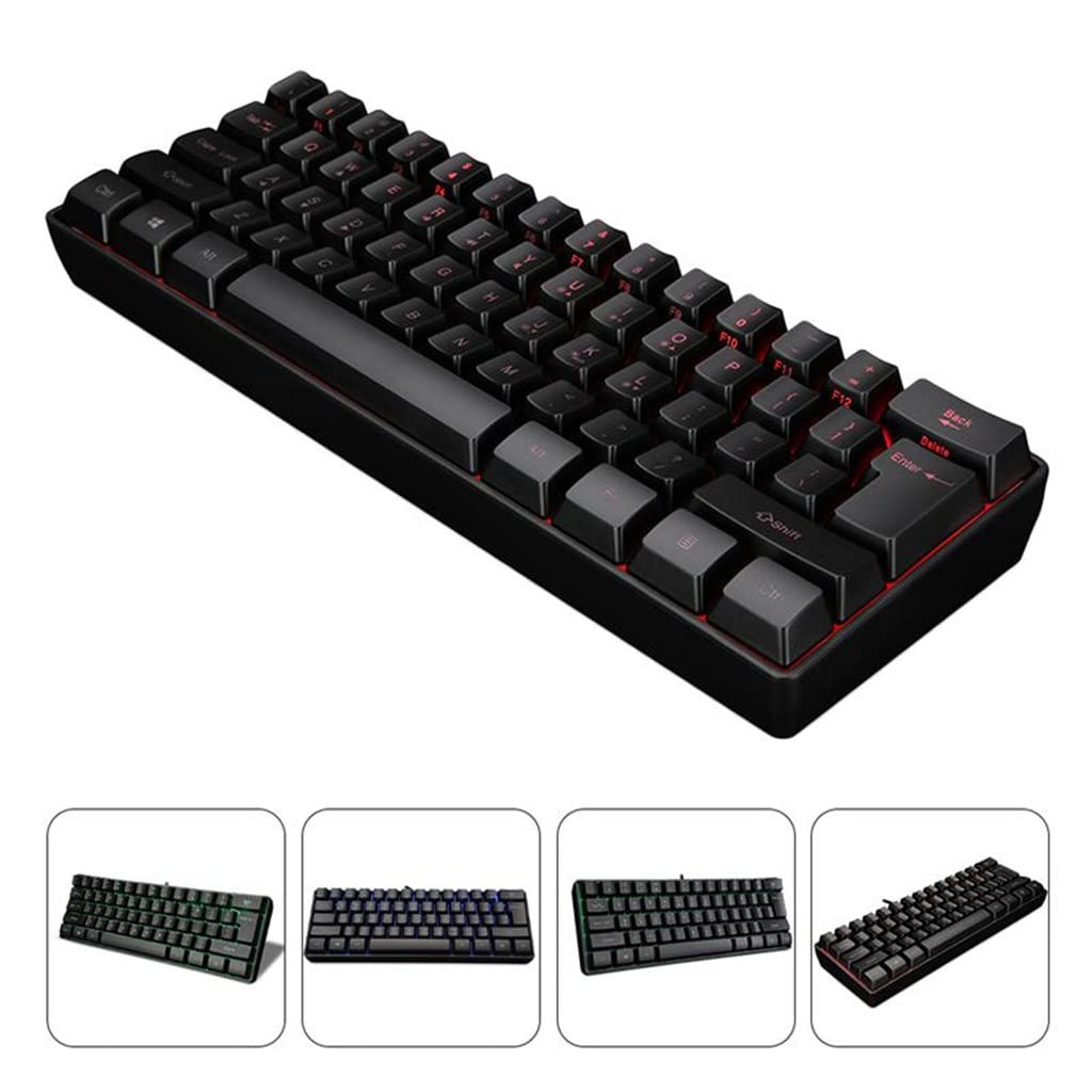 Keyboard Small Backlit Gaming Keyboard Wired 61 Keys Gaming Keyboard Wired Keyboard Mechanical Keyboard