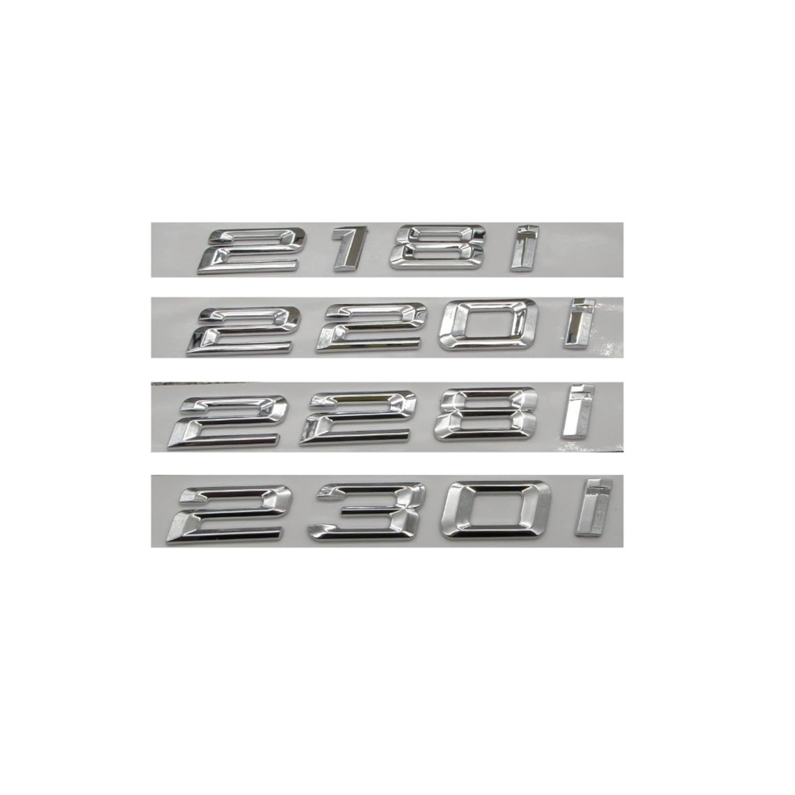 Visiyubl 220I Chrome Silver Abs Number Letters Word Car Trunk Badge Emblem Emblems Fit For Bmw 2 Series 216I 218I 228I 230I 250I 270I(220I)