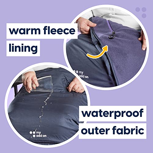 MyBlanket, wind- und wasserdichte Rollstuhl Decke mit Fleece Futter, warme Beinschutzdecke für Rollstuhl, Regenschutz einfach umgelegt ohne aufzustehen, Nachtblau