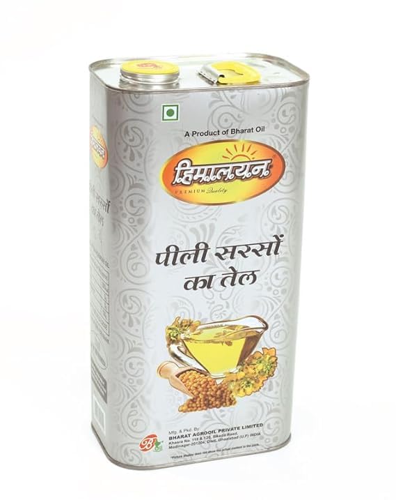 Himalayan Brand Yellow Mustard Oil 5 Litre Tin (Fortified with vitamin A and D)