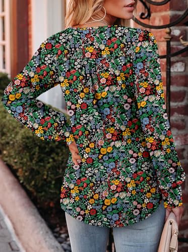 BETTE BOUTIK Long Sleeve Shirts for Women Fall Tops Dressy Blouses Crewneck Tunic Tops for Leggings S-3XL