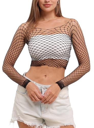 Lemon Girl Women Fishnet Crop Tops Lingerie Babydoll Top Chemise One Size US 2-18