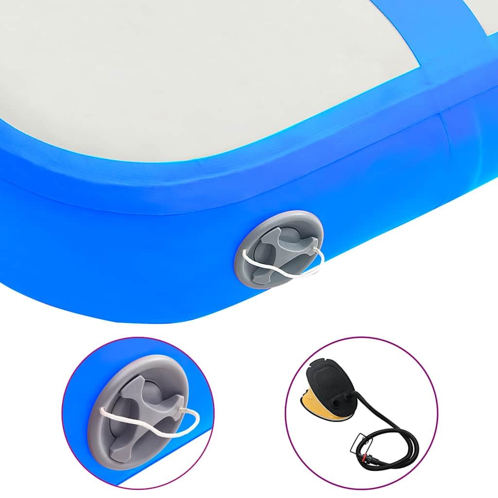 Tappetino Ginnastica Gonfiabile con Pompa 60x100x15 cm PVC Blu, Articoli Sportivi,Esercizio e Fitness,Yoga e Pilates,Tappetini per Yoga e Pilates, 3.95kg-92653