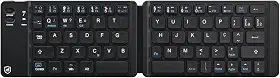 Mini Teclado Dobrável Bluetooth Sem Fio ABNT2 para Celular, Tablet e PC, Recarregável, Portátil, Ultra Compacto, Armor 30x8,5cm (Preto)