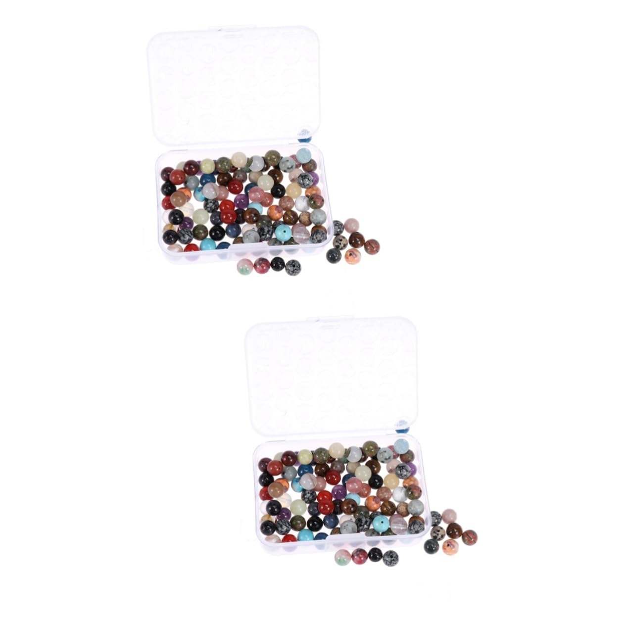 SEWACC 200piezas Abalorios Redondos De Gemas Naturales Bolas De Cuarzo Mixto Para Manualidades y Joyería Diseño Único y Pulido Perfectos Para Collares y Pulseras
