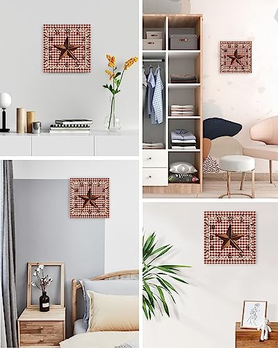 Wall-Clock-Barn-Star-Texas-Battery-Operated-Clocks-Wooden-Silent-Non-Ticking-Wallclock-12-Inch-Classic-Country-Primitive-Red-Wood-Square-Wall-Clock-for-Living-Room-Bedroom-Office-Shool-Home-Decor Wall Clock Barn Star Texas Battery Operated Clocks Wooden Silent Non Ticking Wallclock 12 Inch Classic Country Primitive Red Wood Square Wall Clock for Living Room Bedroom Office Shool Home Decor