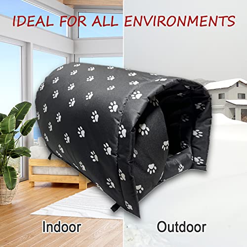 Runwosen Size L Cats Shelter Big For 3 Adult Cats Outdoor Feral Cat House For Winter, Waterproof And Warm Cat House Outdoor Insulated,Foldable Cotton Filled Thicken Stray Cats Dogs Tent Shelter thumb #4