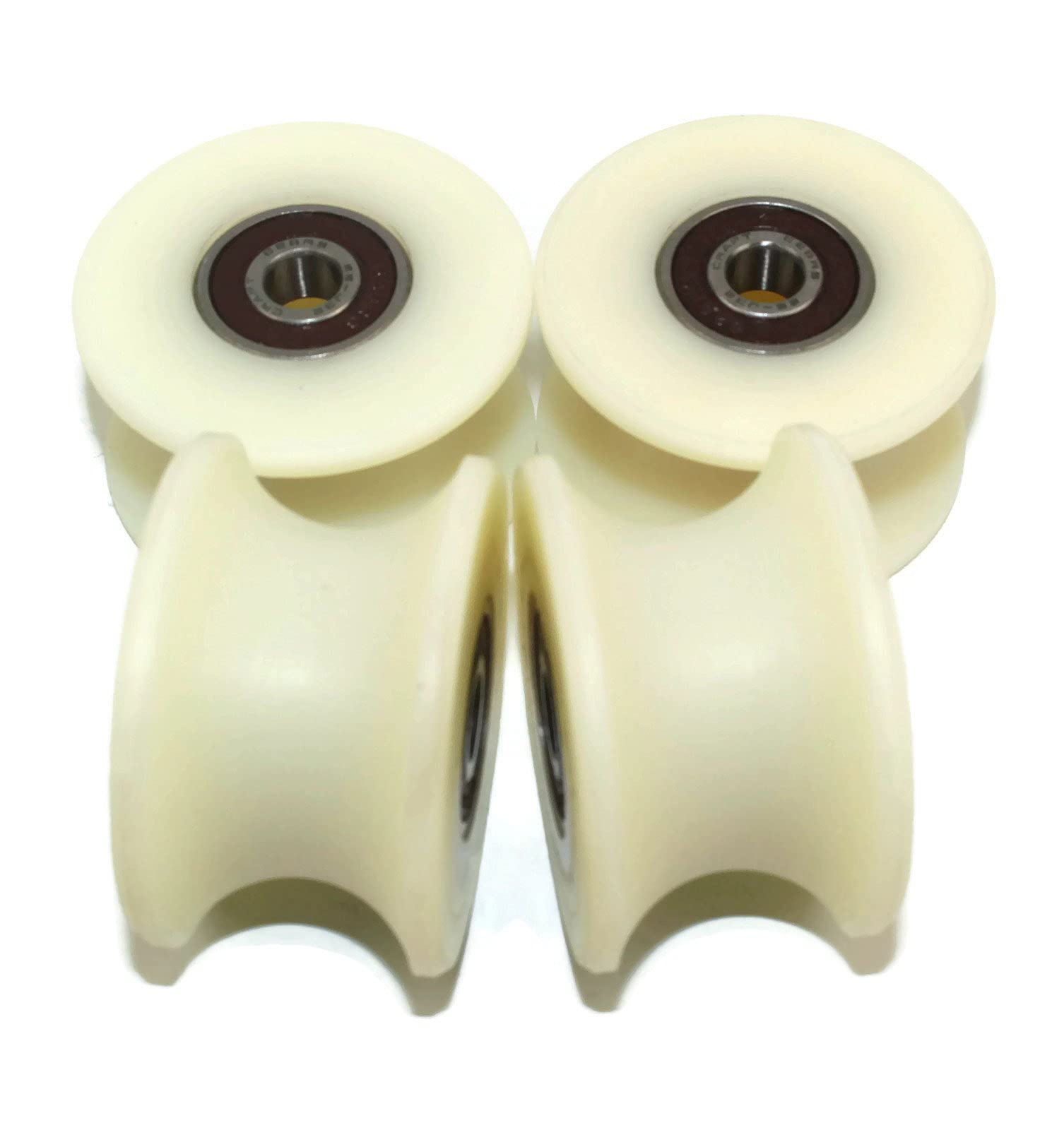 Lot de 4 x 50 mm poulies en nylon usinées avec rainure de 25 mm - Fabriquées en Union européenne, 8 mm Bearings, 4