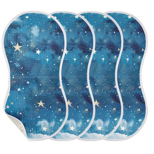 Baby Burp Cloths, Soft Absorbent Burping Cloths for Babies, Cotton Milk Spit Up Rags, Large Size for Newborns, Baby Boys and Girls (Dreamy Starry Night)3