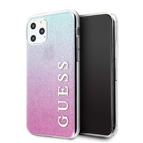 Guess Coque iPhone 11 Pro Glitter Gradient - Rose/Bleu