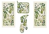 Michel Design Works 4 Piece Avocado Kitchen Set - 2 Towels, Oven Mitt, Potholder