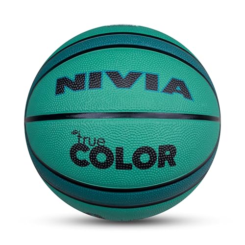 Image of Nivia True Color Basketball, As per BFI Standard, 14 Panels, Moulded Soft Rubber Cover with Pebbled Texture, Butyl Threadwounded Bladder, Made for Tournaments, To Play on All Indoor & Outdoor Surfaces