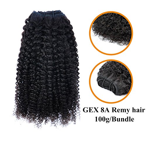 GEX 8-30" 100g/Bundle LUXURY VIRGIN REMY Hair Bundles Unprocessed Brazilian Weave Weft Bundles Extensions Kinky Curly Natural Color 22"