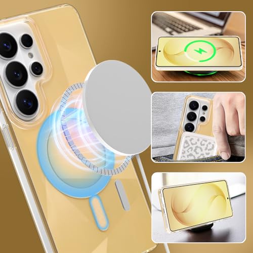 Image of Magnetic Case for Samsung Galaxy S26 Ultra [Compatible with Magsafe] [Anti-Yellowing] [1 Screen Protector] Shockproof Slim Iridescent Sparkly Case for Galaxy S26 Ultra 6.9 inch, Gold