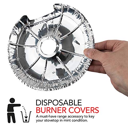 Round Electric Stove Burner Covers (50 Pack) 6 Inch and 8 Inch Disposable Stove Top Aluminum Foil Bib Liners, to Keep Kitchen Range Clean from Oil and Food Drips, Stock Your Home - Image 4