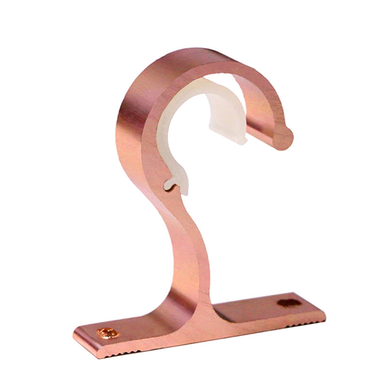 Gbrcen Curtain Rod Brackets 6pcs Curtain Rods Bracket Hanger Hook Rod Support Clamp Crossbar Fixing Clip Wall Hooks Organizer Rails Rack Home Storage(Rose gold)