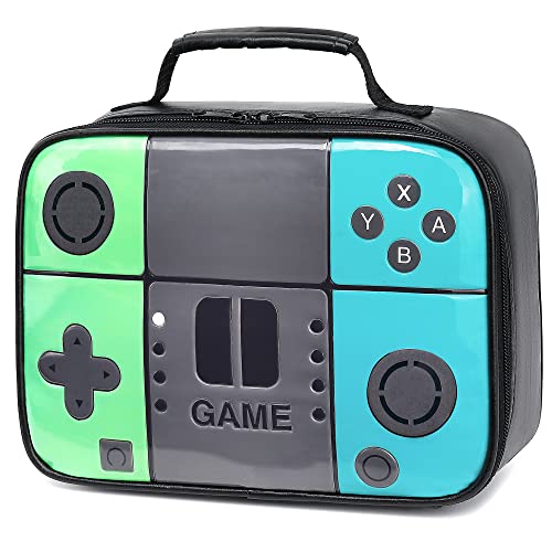 Tongtai Boys Lunch Box,Kids Gamer Lunch Box for School,Leather Insulated Thermal Meal Cooler Lunch Bag for Boys Kids Teen