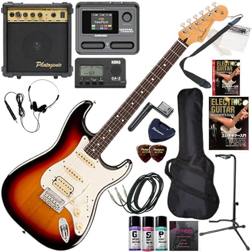 【セット品】FENDER エレキギター初心者入門 メキシコ製ストラトキャスター マルチエフェクターも入ってる!最強の20点セット PlayerII Stratocaster HSS/3CS/R(3カラーサンバースト/ローズ指板)