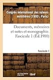 mobilier international quebec  Documents, mémoires et notes et monographie. Fascicule 1