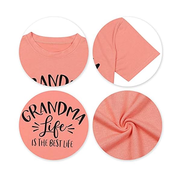 Womens-Grandma-Life-is-The-Best-Life-T-Shirt-Funny-Letter-Print-Blessed-Nana-Gift-Shirts-Short-Sleeve-Tops-Tee Womens Grandma Life is The Best Life T Shirt Funny Letter Print Blessed Nana Gift Shirts Short Sleeve Tops Tee Orange