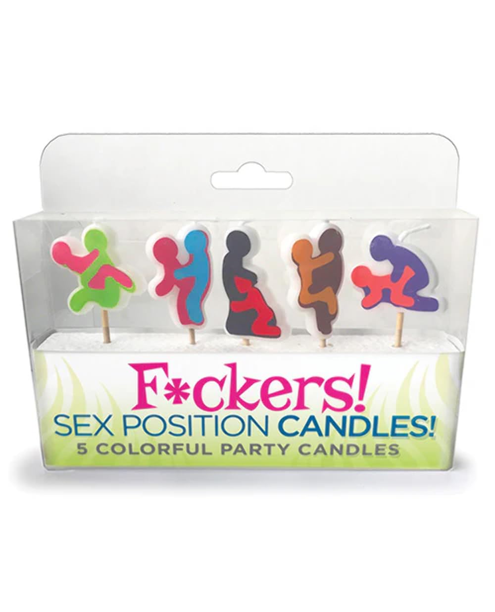 F*ckers Sex Position Party Candles, 5 Pack, Rainbow
