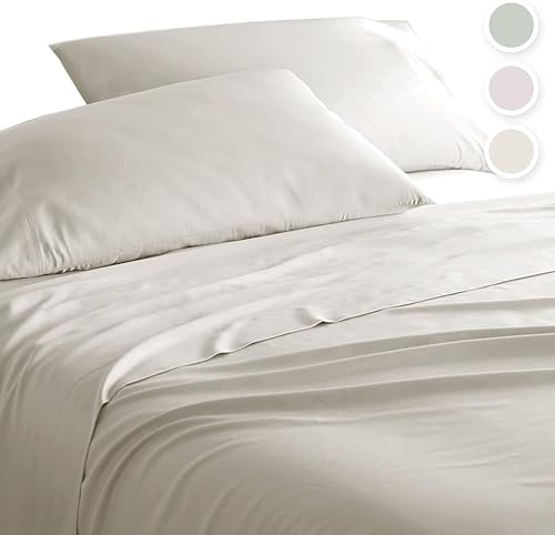 Bamboo is Better Premium Collection King Bed Sheets  Luxury Pure Natural Bamboo Viscose Bedding Set  4 Piece Fitted Sheet Set  Sateen Cooling Sheets