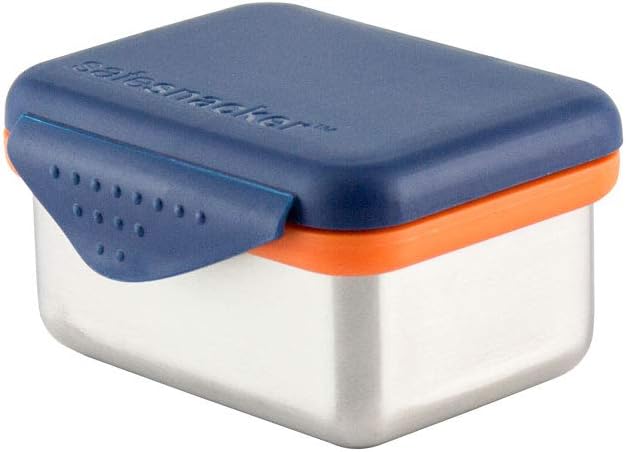 Safe Snacker, Reusable Stainless Steel Lunchbox Container for Kids & Adults, Reusable Food Container, BPA Free, Dishwasher Safe, 7oz, Navy