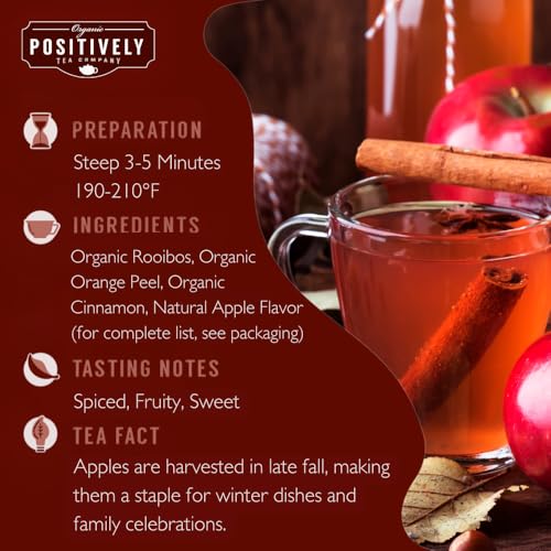 Image of Organic Positively Tea Company, Winter Apple Cider Rooibos Tea Bags, 20 Count
