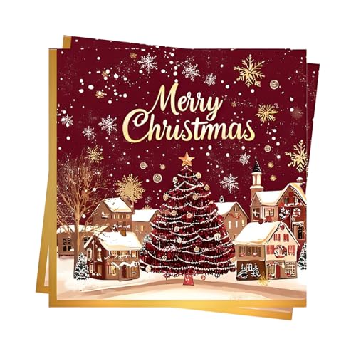48 Stück Weihnachtsservietten 33x33 – 2-lagige Servietten...