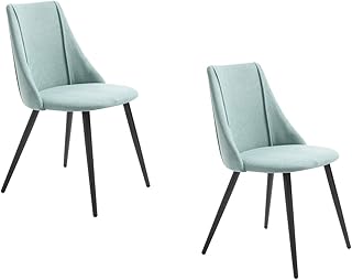 Meuble Cosy - Silla de Comedor (2 Unidades, Acolchada, giratoria, Asiento de Tela, Patas de Metal, 54,5 x 49,5 x 83,5 cm)
