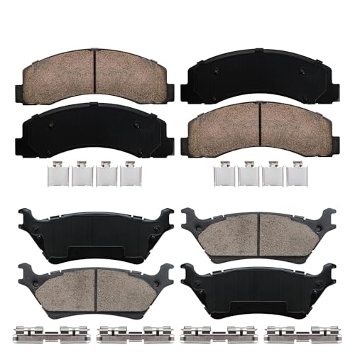 Image of Detroit Axle - Brake Pads for 12-20 Ford F-150, 2012 2013 2014 2015 2016 | 2017 2018 2019 2020, Front & Rear Ceramic Brake Pads Replacement
