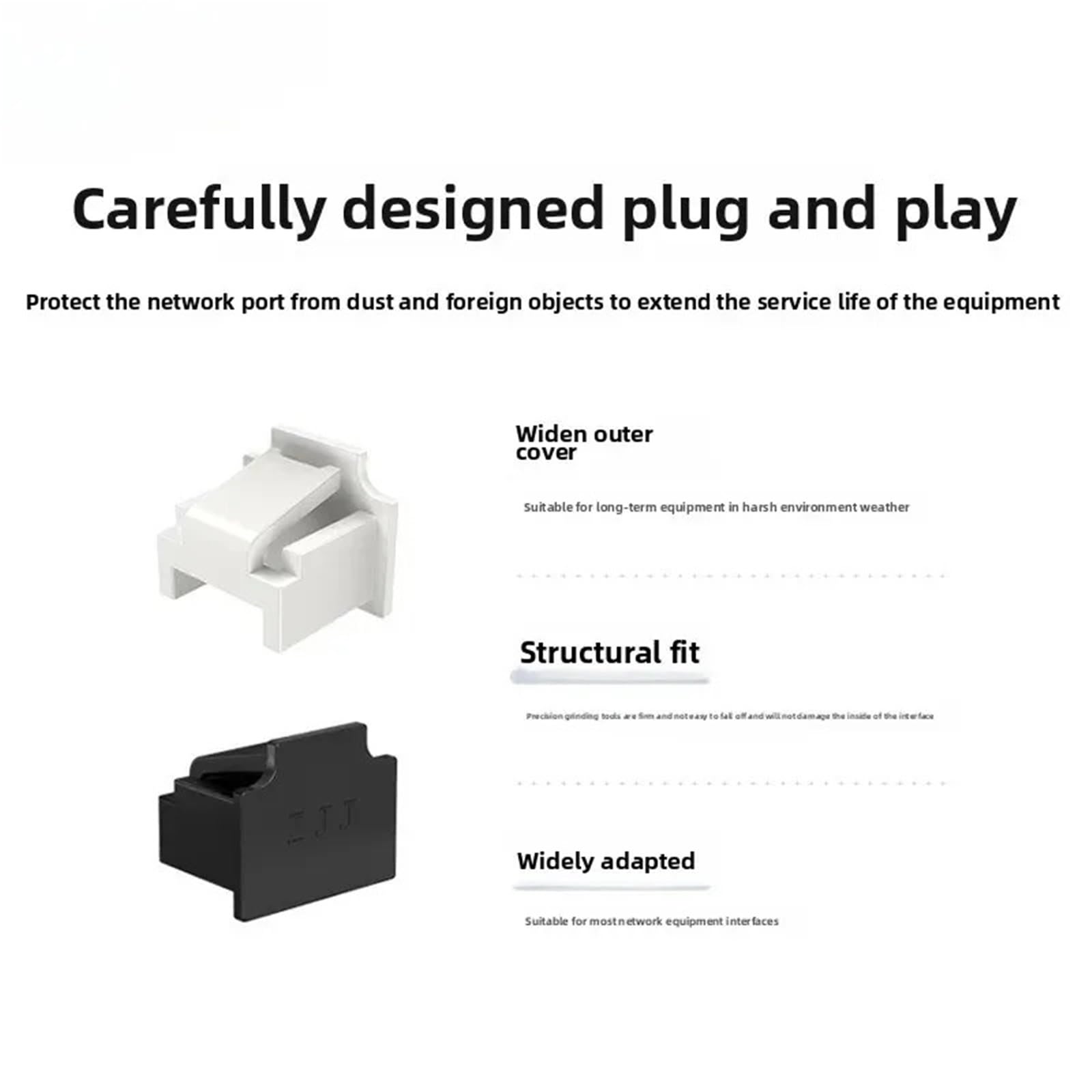 RJ45 Anti-Staub-Abdeckkappe, 10 Stück, RJ45, staubdicht, für Ethernet-LAN-Switch, Router, langlebig, Anti-Staub, für Hubs, Switches
