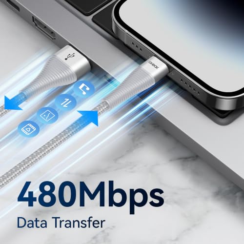 Image of Extra Long USBC Cable 15FT, Type C Cable Fast Charging Cord USB C Charger | Durable Heavy Duty Phone Charger Cable for iPhone 17 16 15, iPad Pro, Air, Mini, Samsung Galaxy S26, Z Flip 7, Pixel - Silver