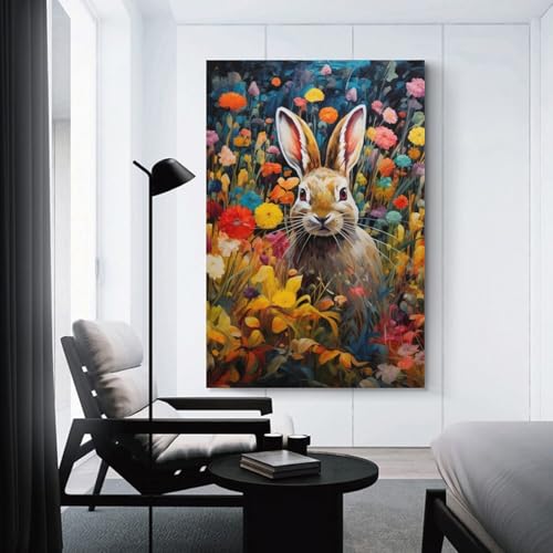 Tableau lapin pour decoration de la maison grand format 50x75cm