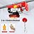 110V 440LBS Electric Hoist with Wireless Remote Control, Single/Double Slings Electric Lift, Lift 32.81ft/min with Emergency Stop Switch for Lifting in Factories, Warehouses, Construction Site