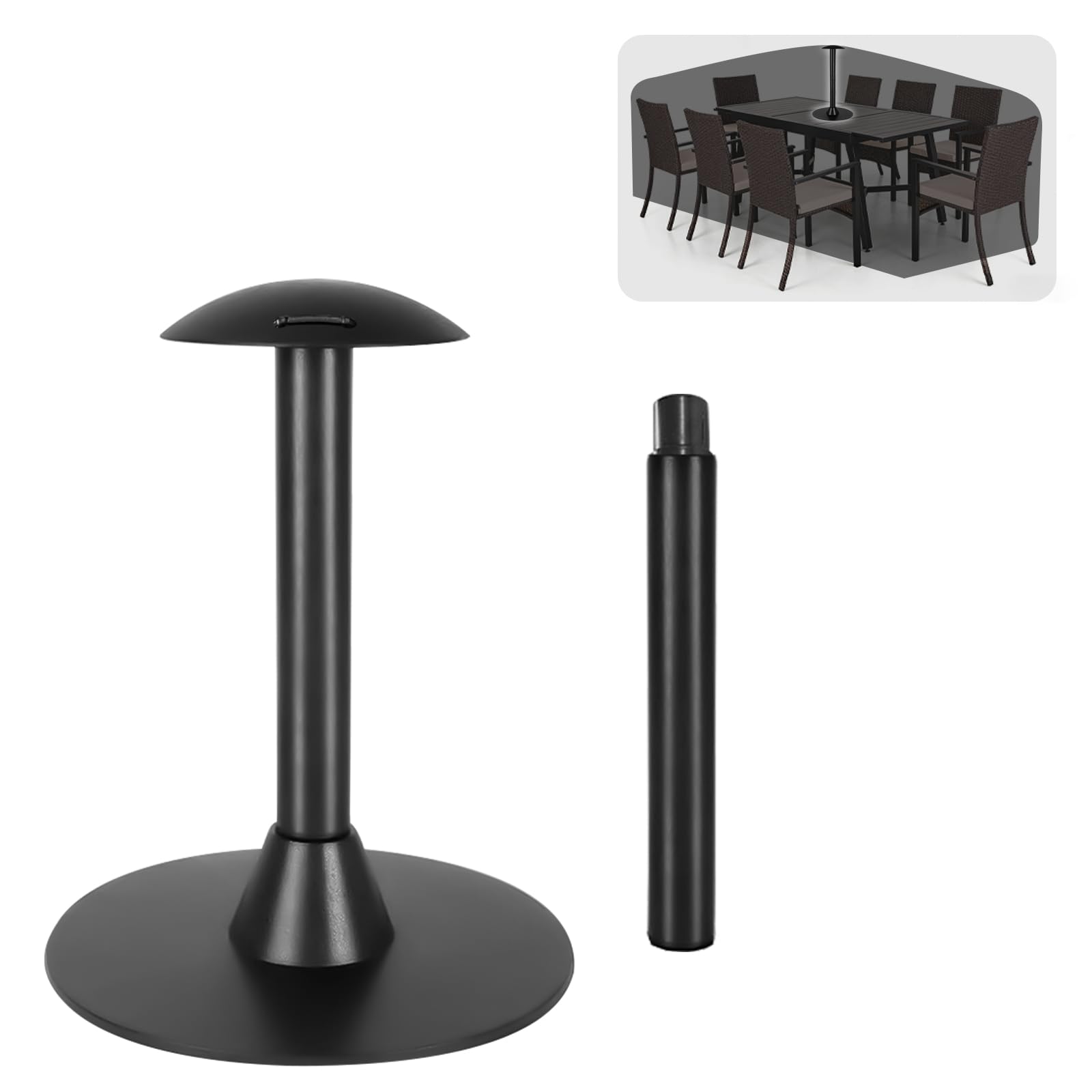 RICHIE Heavy-Duty Adjustable Garden Furniture Cover Support Pole, Reinforced ABS Rod for Boat Cover, Strong Anti-UV Prop to Prevent Water Pooling, with Wide Stable Base for Outdoor Table and chairs