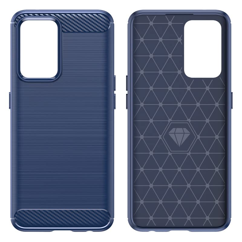 Image of Hybrid Carbon Fiber Back Case for Oppo Reno 7 5G (Blue)