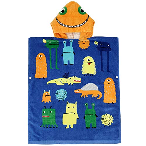 Gogokids Albornoz con Capucha para Niñas Niños - Toalla de baño 100% Algodón Absorbente Toallas para Bañera Playa Ropa de Dormir