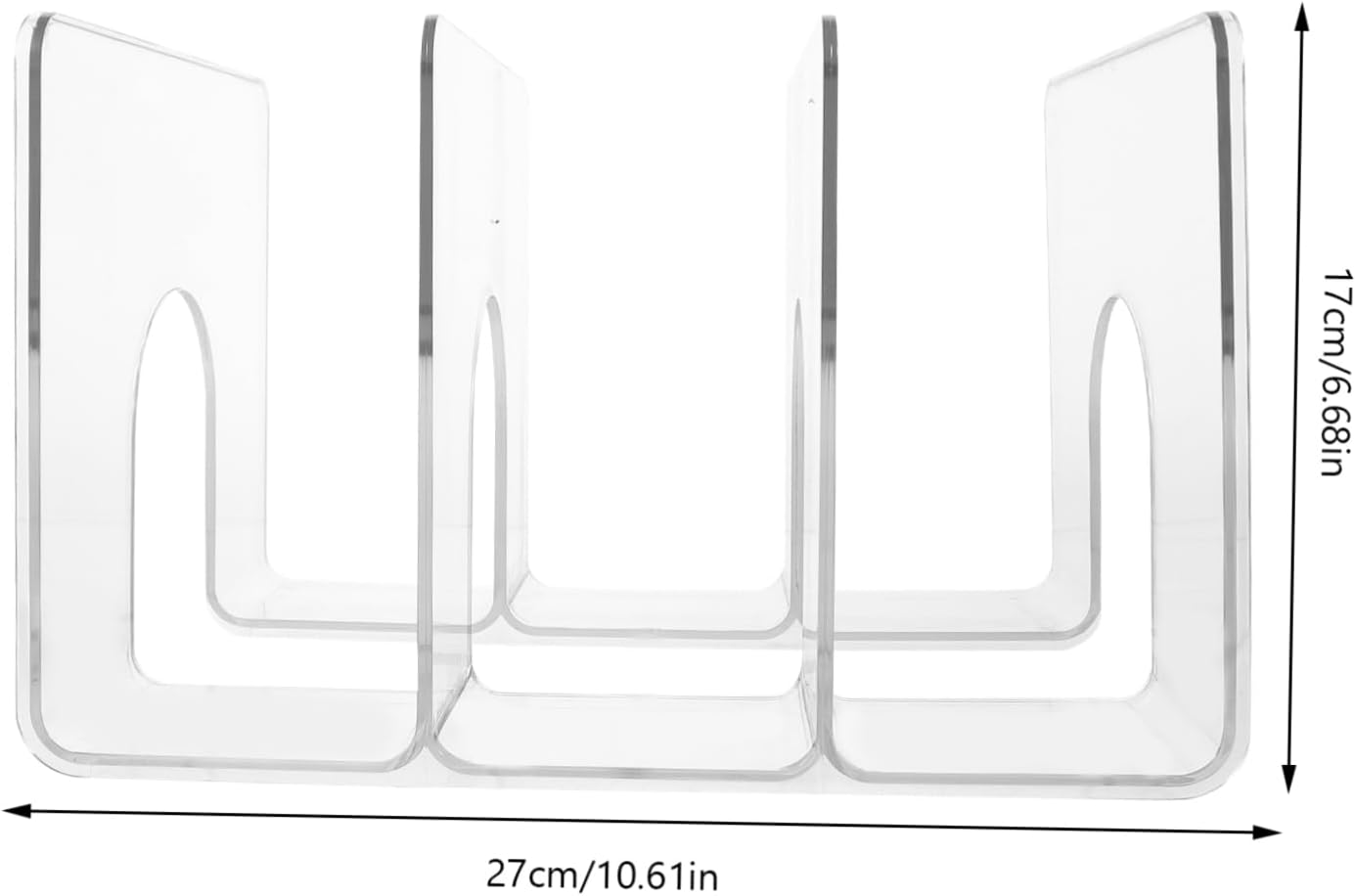 2Pcs Transparent Desktop Book Holder Multi Classified Storage Rack for Office Use Organize Documents Files Magazines Pet Material Lightweight Shatterproof