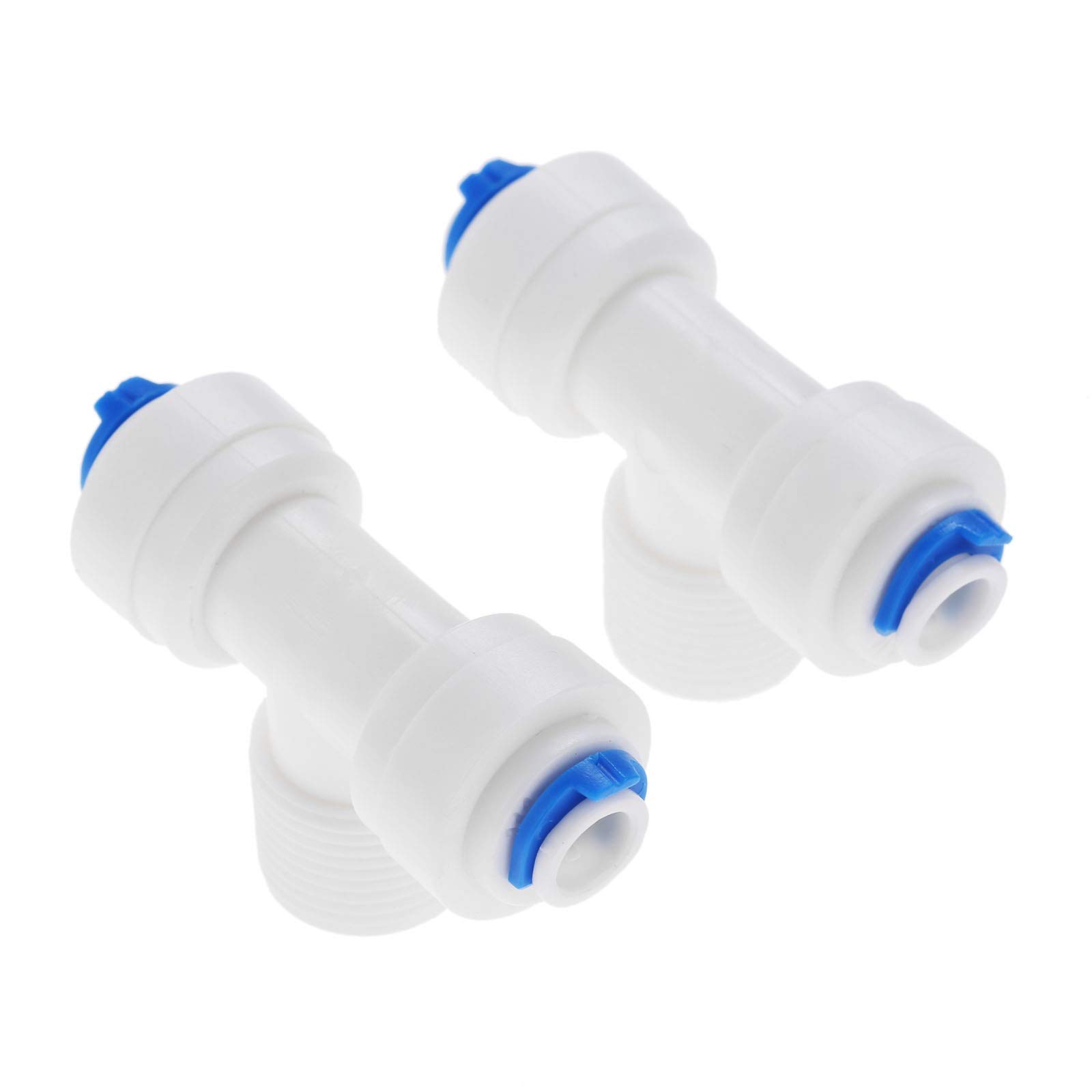 Conexión de Manguera, jardín rápida 2 Piezas tubería ósmosis inversa T en Forma 1/4 Adaptador Conector Acoplamiento plástico 3/8