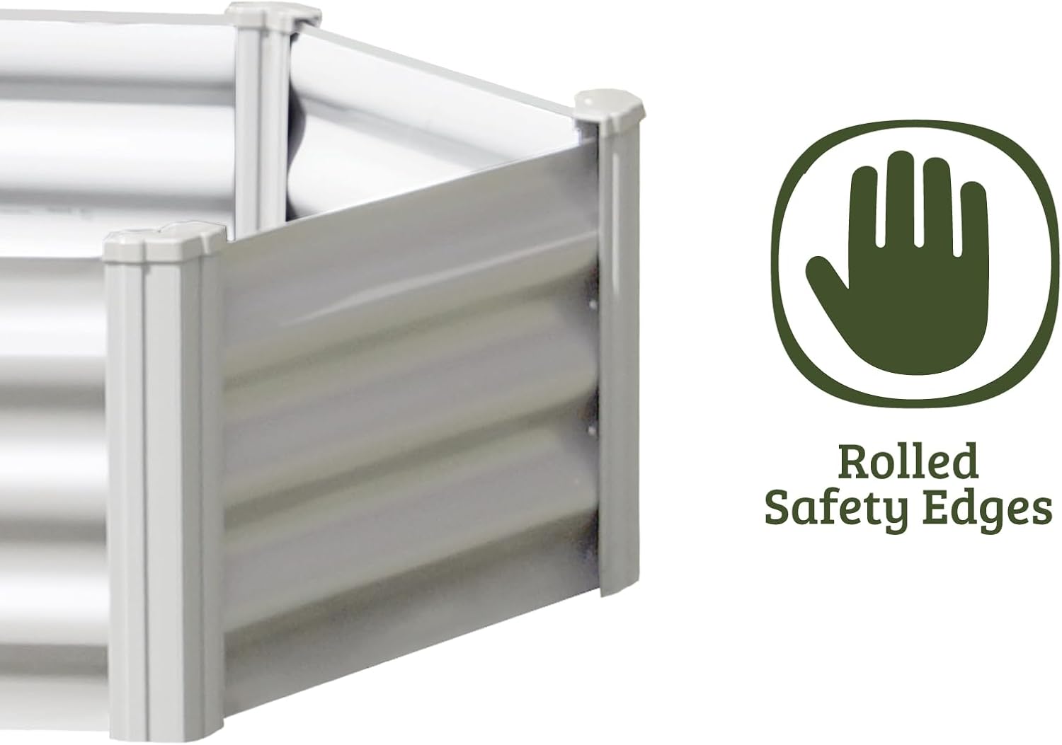 ABSCO The Organic Garden Co. Premium Galvanized DIY 3' x 3' Hexagon Garden Bed with Easy Assembly, Superior Drainage, Surfmist Steel Metal Planter Box, 16" Walls for All Plants