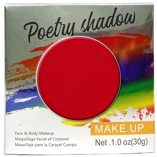 Maquilhagem facial e corporal profissional | pintura de cor profissional | pintura facial para crianças, adultos, disfarces, festivais, Halloween 30 G (vermelho - 3)