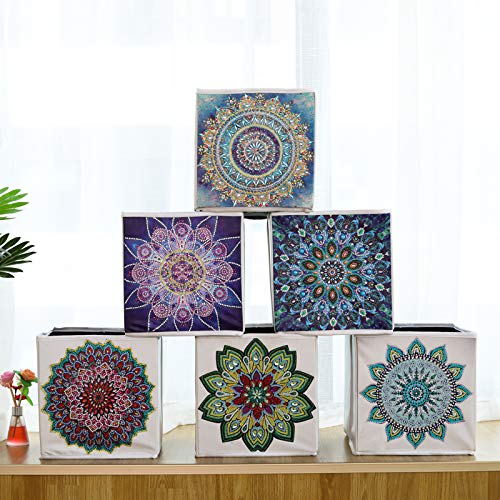 5D DIY Diamond Painting Folding storage box, Mosaic Making Drill Special Shape Diamond Painting Kit for Bags, Embroidery Diamond Arts Craft Home Decor (B)