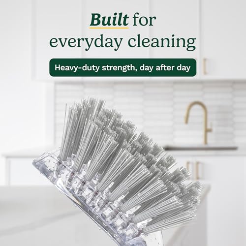 Image of Cuisinart Dish Brush with Handle 2 Pack - Kitchen Scrub Brush for Dishes, Pots & Pans, Non-Scratch Dish Scrubber, Firm Bristles for Sink & Cookware, Comfortable Grip for Everyday Cleaning